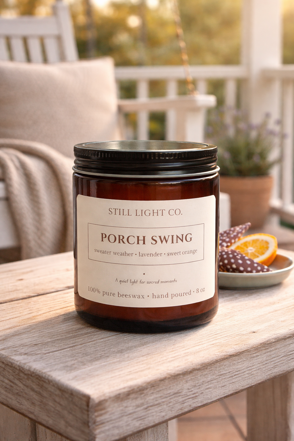 Porch Swing Beeswax Candle