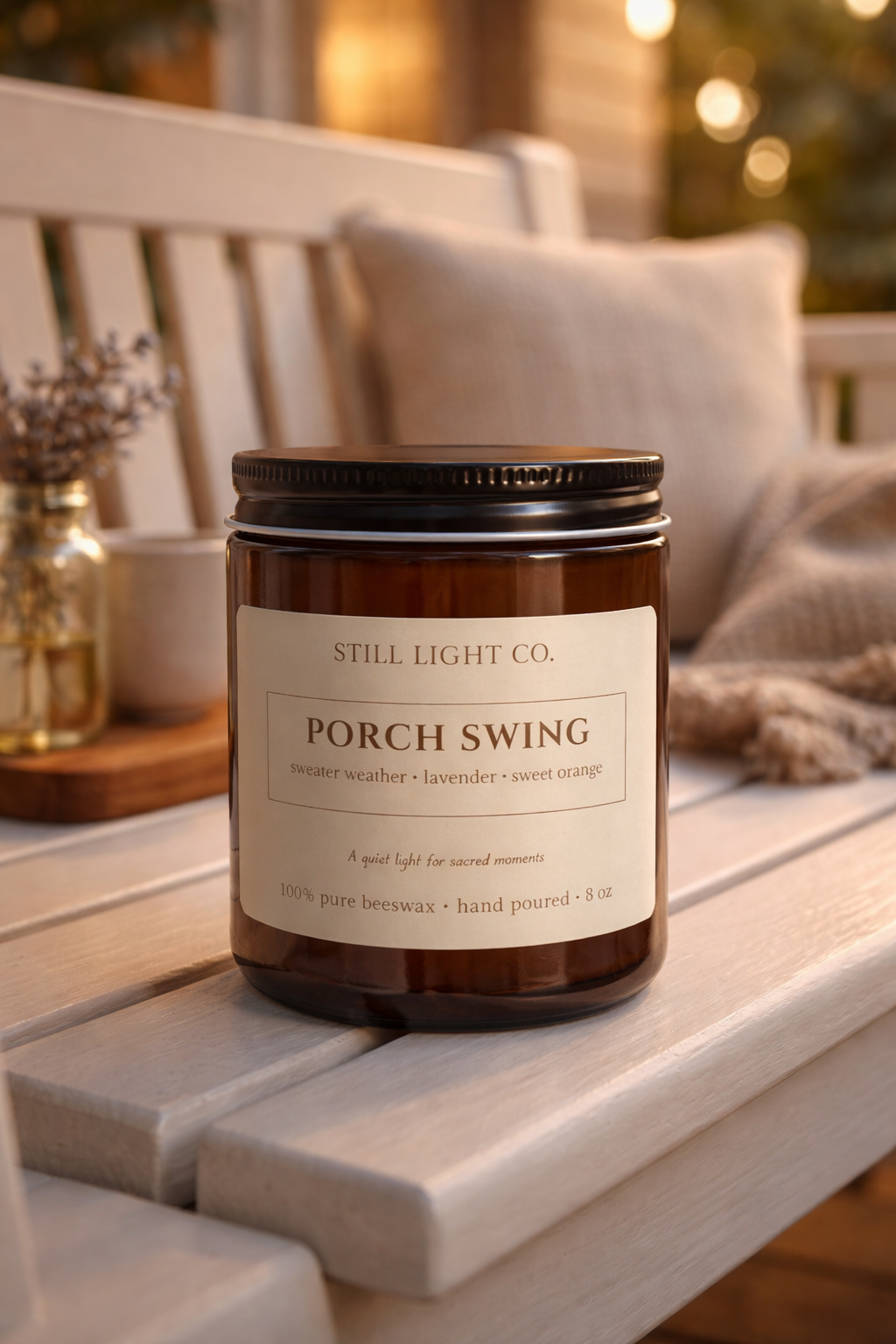 Porch Swing Beeswax Candle