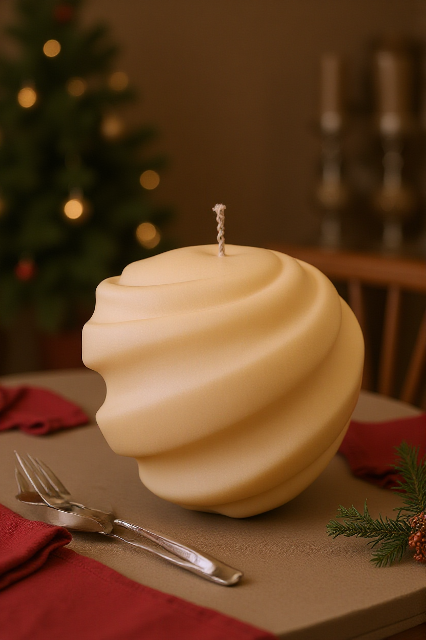 Twisted Pillar Beeswax Candle