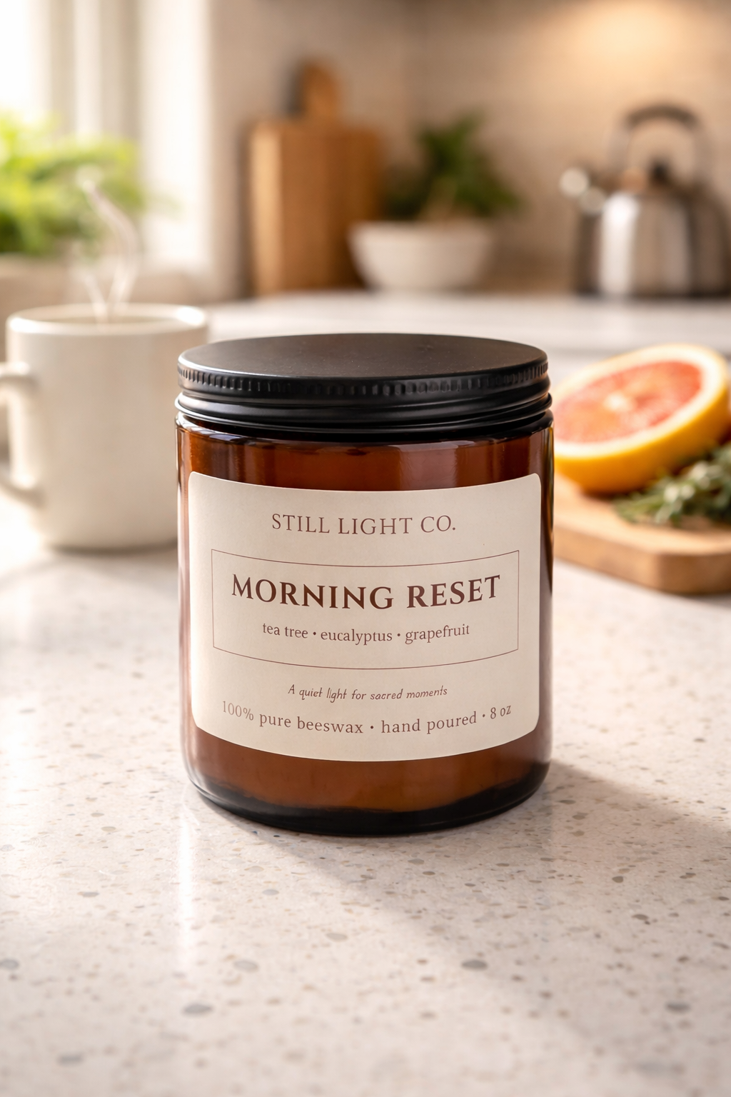 Morning Reset Beeswax Candle