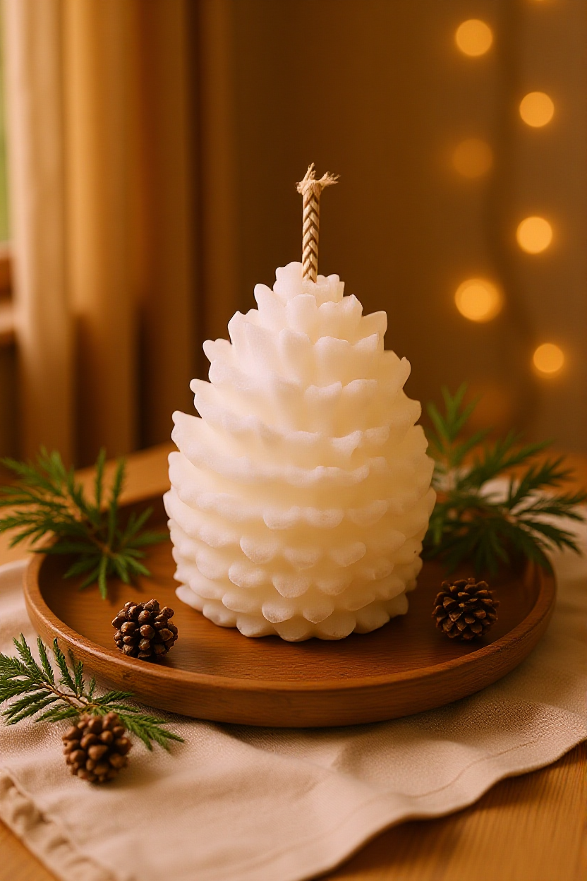 Pine Cone Beeswax Candle