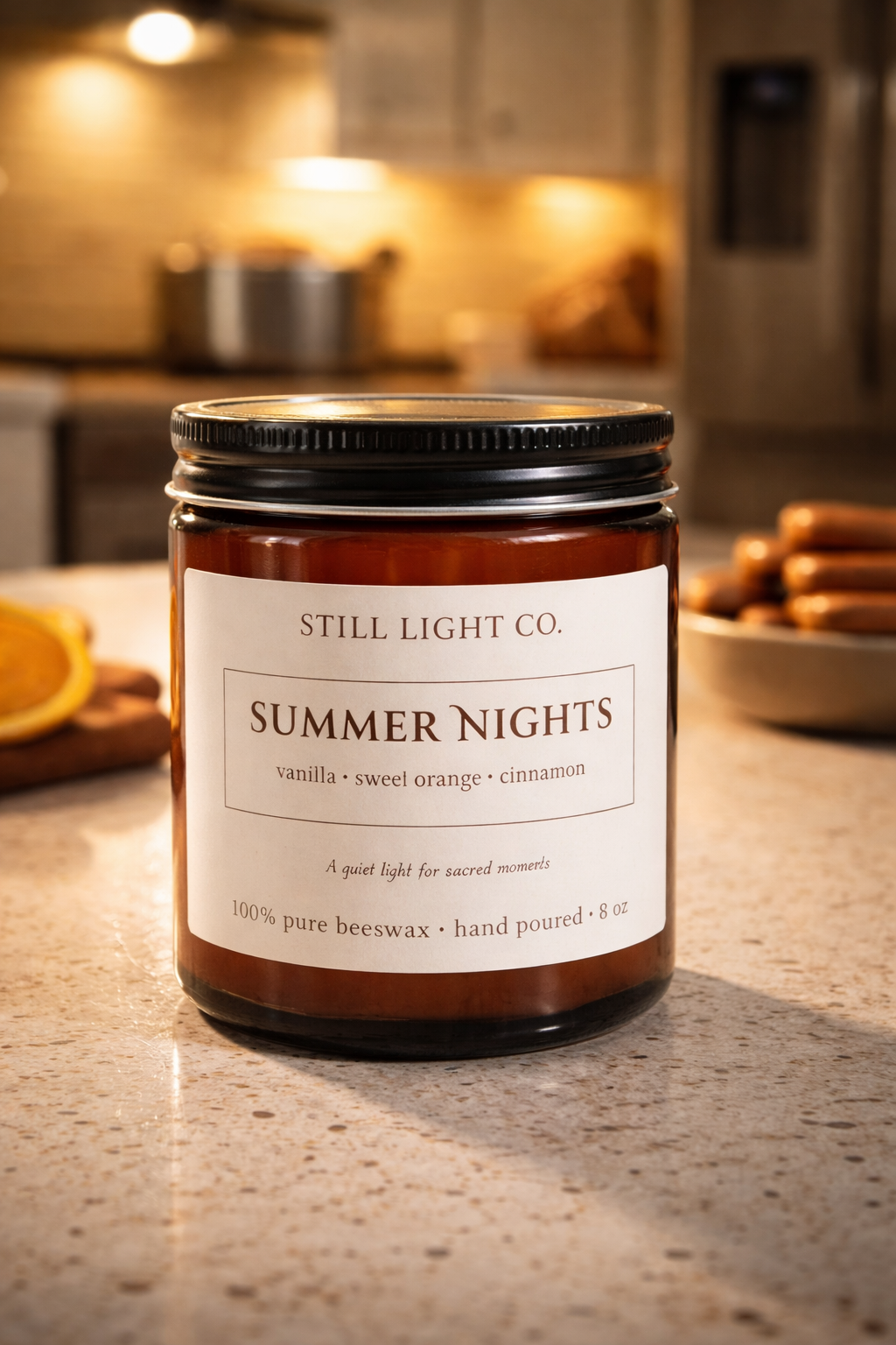 Summer Nights Beeswax Candle