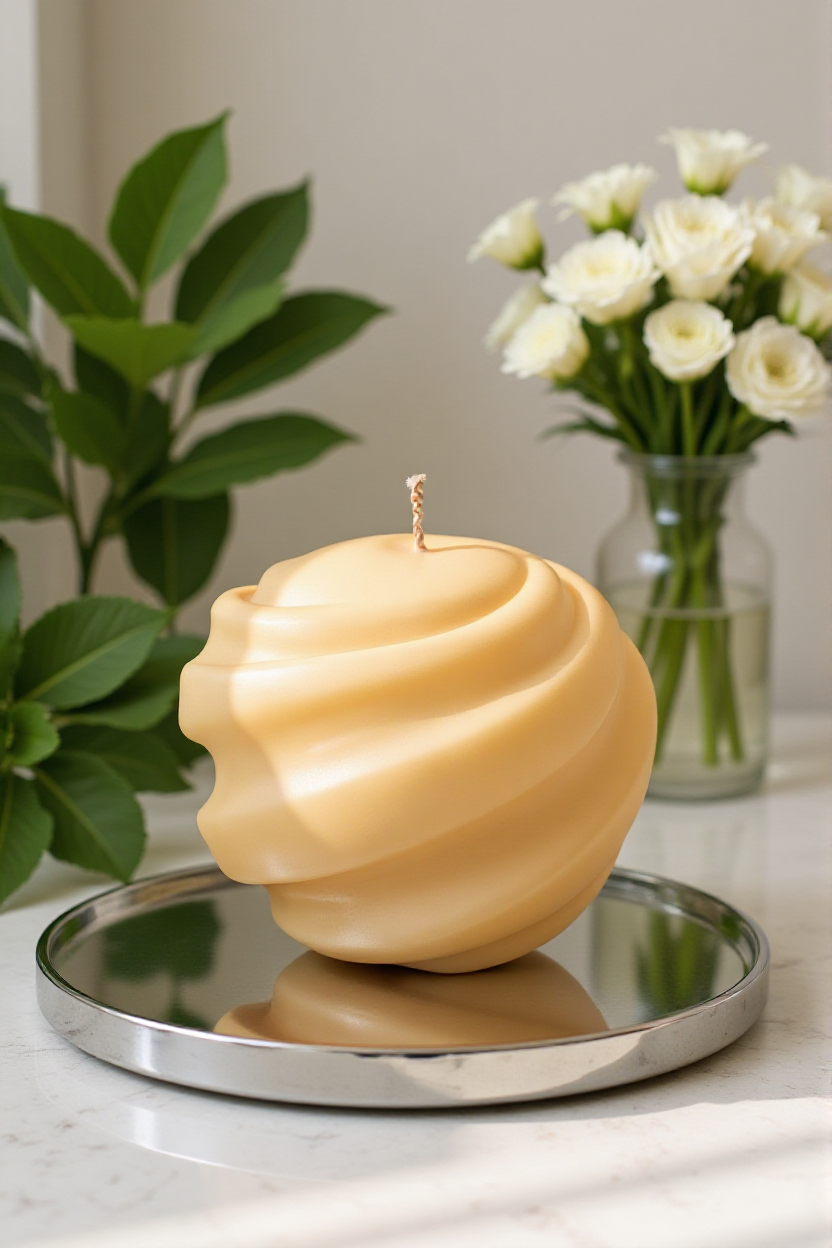 Twisted Pillar Beeswax Candle