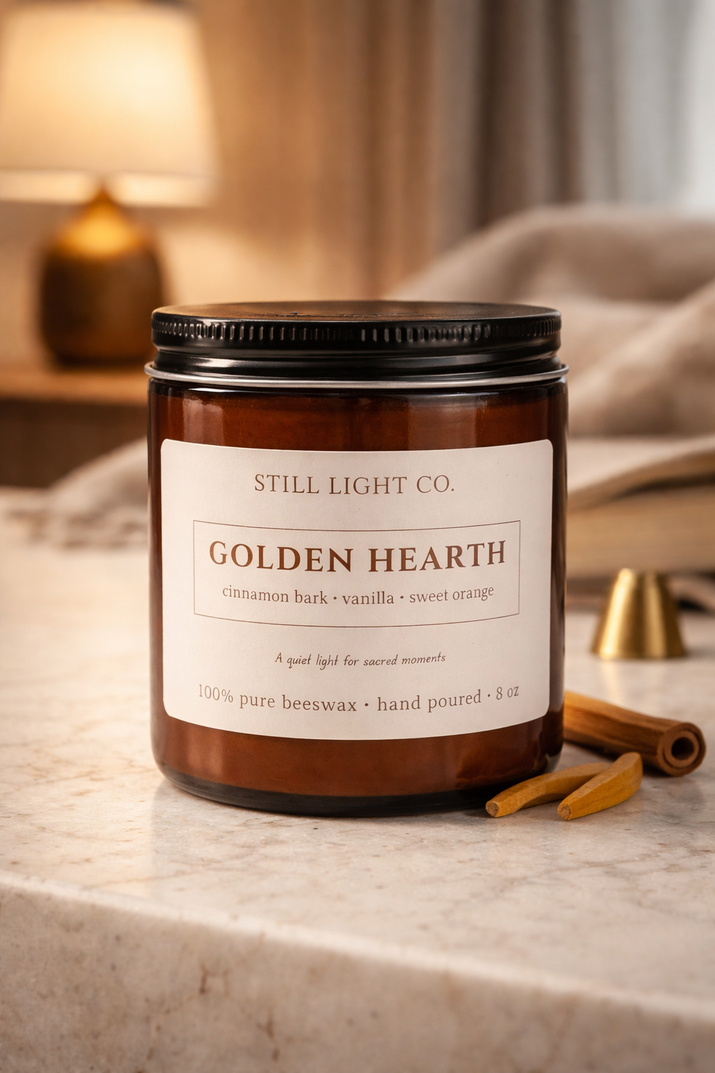 Golden Hearth Beeswax Candle