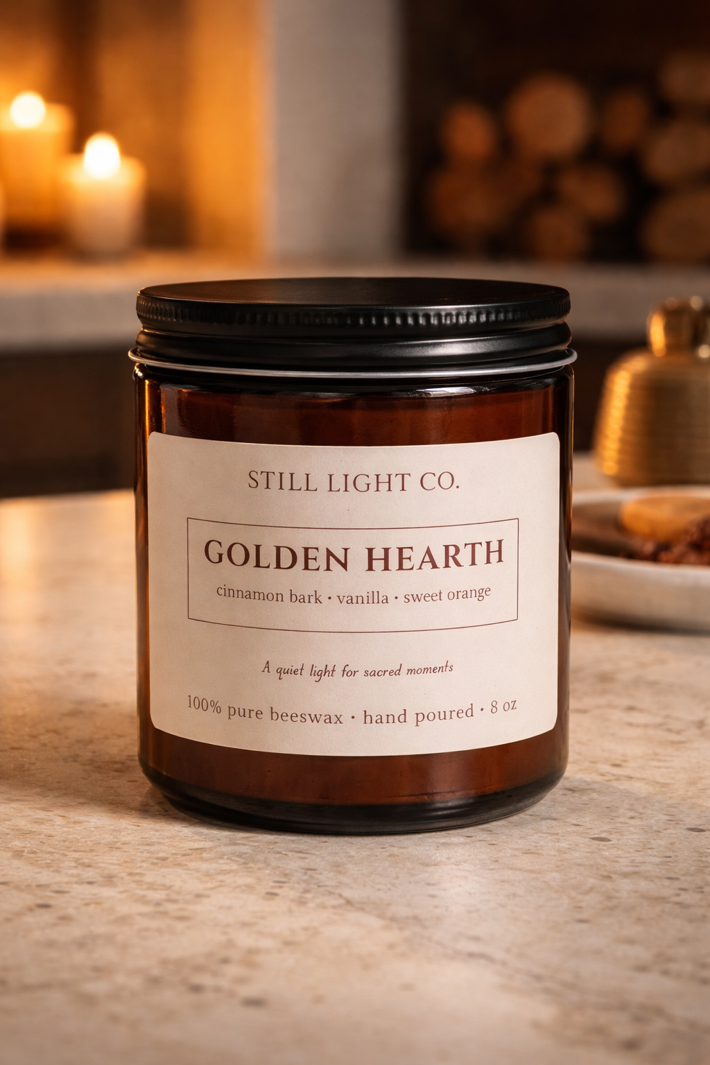 Golden Hearth Beeswax Candle