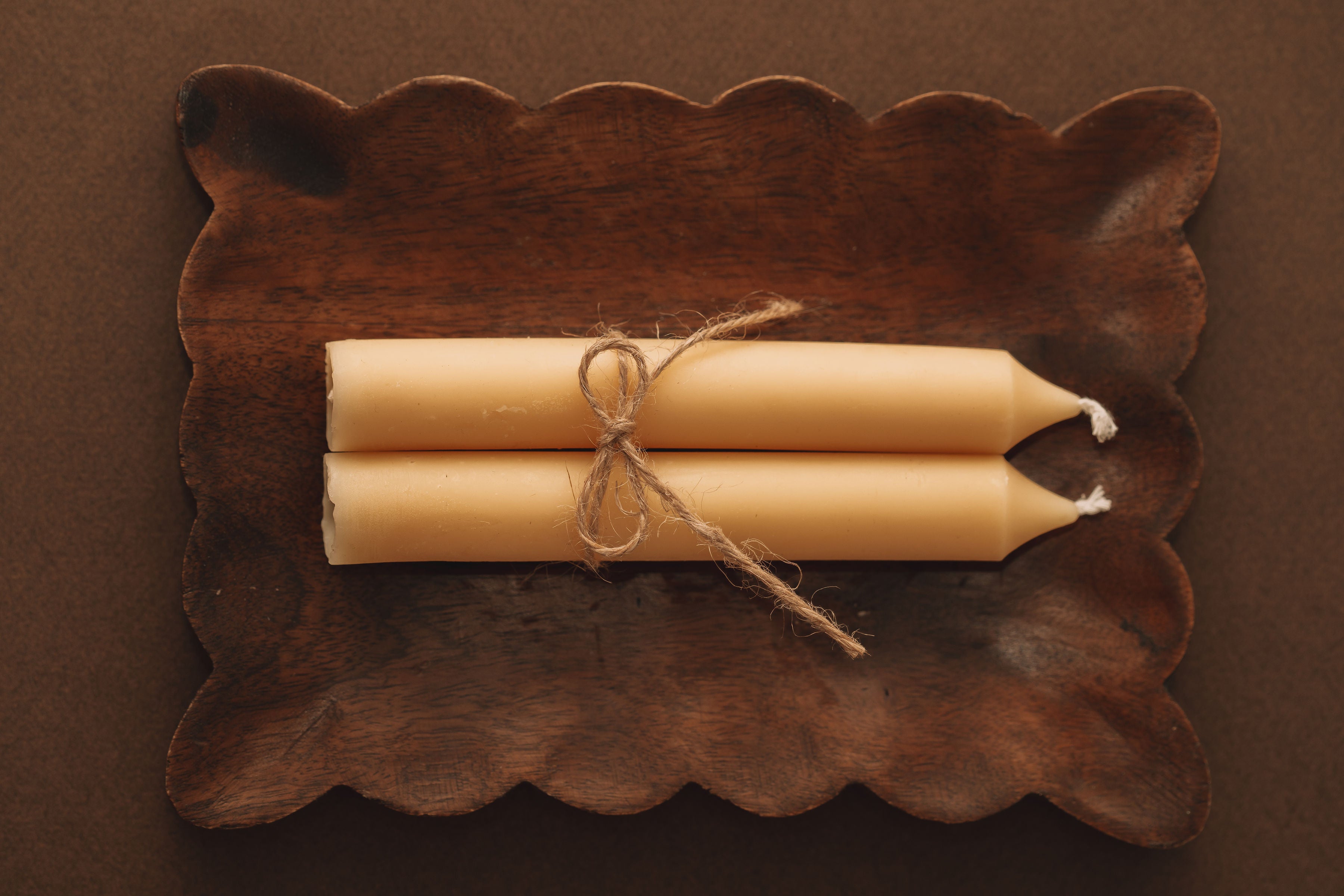 Beeswax Taper Candles - Pair