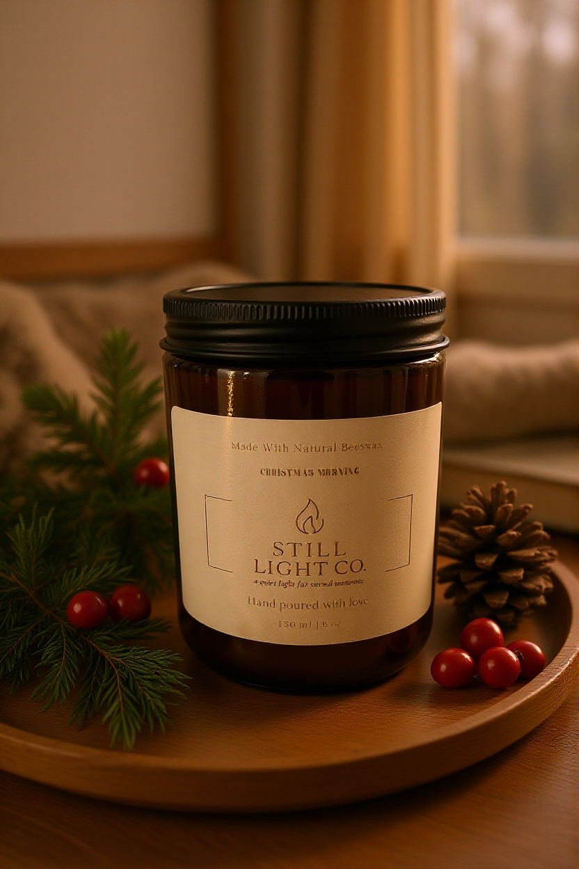 Christmas Morning Beeswax Candle