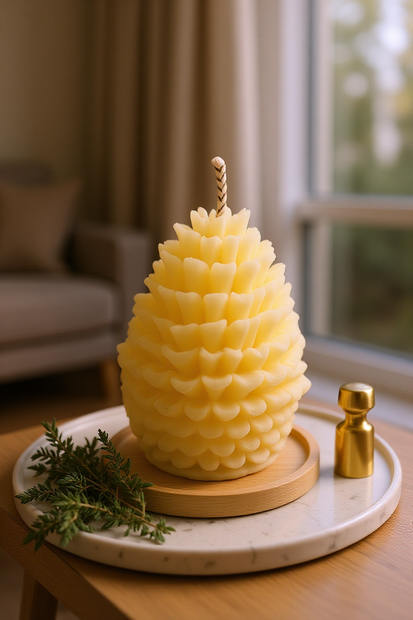 Pine Cone Beeswax Candle
