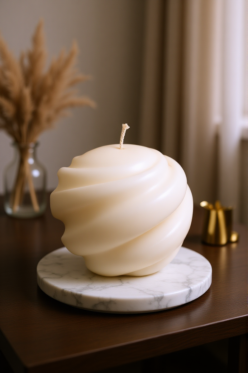Twisted Pillar Beeswax Candle